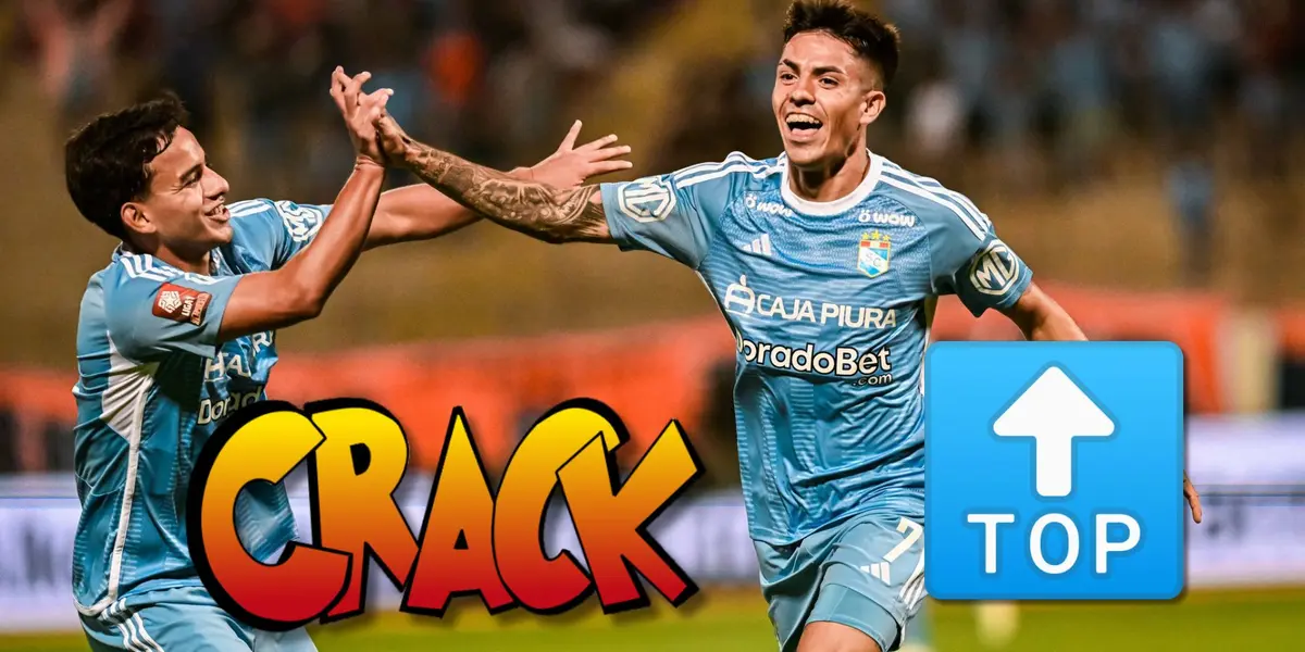 Jhilmar Lora y Santiago González celebrando el gol de Sporting Cristal vs UCV