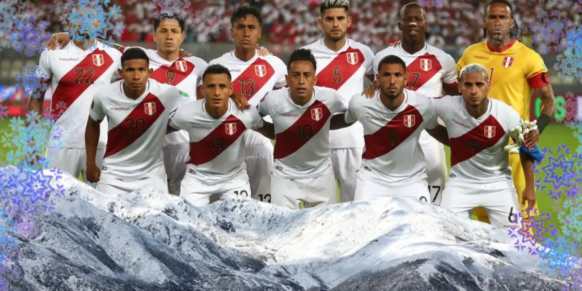 Selección Peruana tomándose la foto previa a un partido 