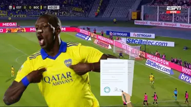 Luis Advíncula festejando con la camiseta de Boca Juniors