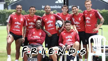 Oliver Sonne con los jugadores de la Selección Peruana 