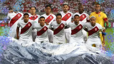 Selección Peruana tomándose la foto previa a un partido 