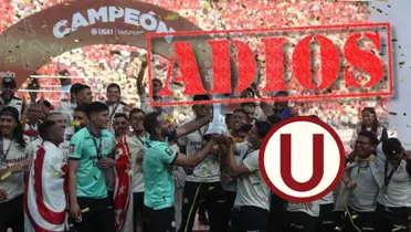 Universitario de Deportes celebrando el título de la temporada 2023