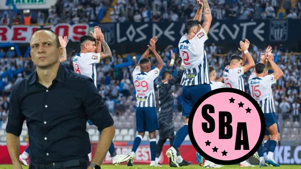 Alejandro Restrepo mirando serio y Alianza Lima pidiendo palmas