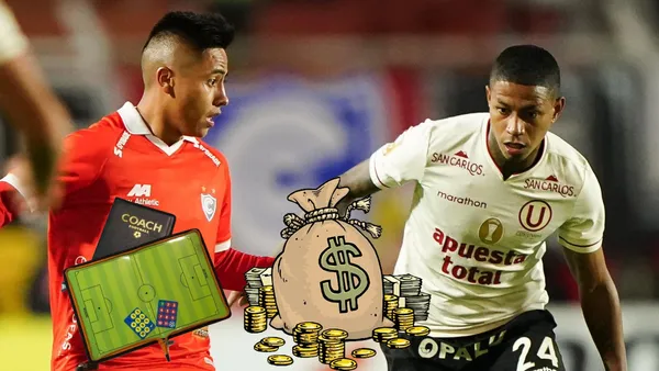 Andy Polo disputando una acción de juego en el Cienciano vs Universitario