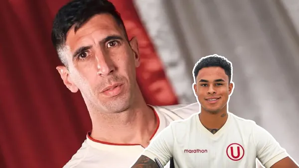 Diego Dorregaray serio y Christopher Olivares sonriendo (Foto: Universitario)