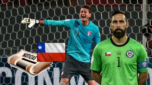 Diego Penny gritando y delante Claudio Bravo