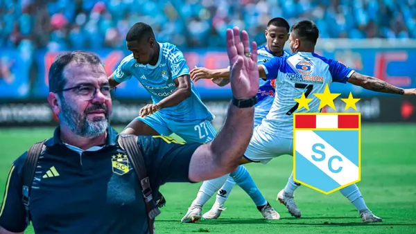 Enderson Moreira observando una acción de juego en el duelo entre Cristal vs Sullana