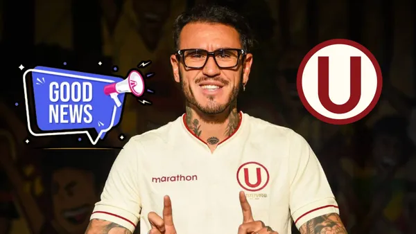 Gustavo Dulanto posando con la camiseta de Universitario de Deportes