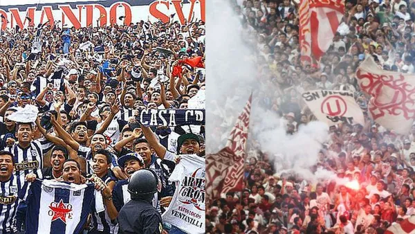 Hinchada de Alianza Lima y Universitario de Deportes.