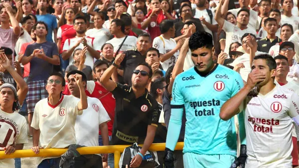 Hinchas de Universitario de Deportes molestos, mientras Diego Romero y Aldo Corzo salen tristes