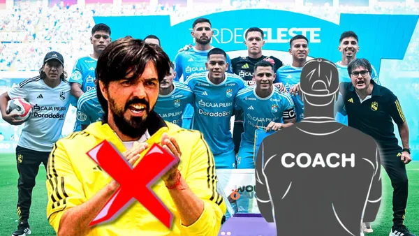 Jorge Cazulo y detrás el 11 titular de Sporting Cristal en la Liga 1