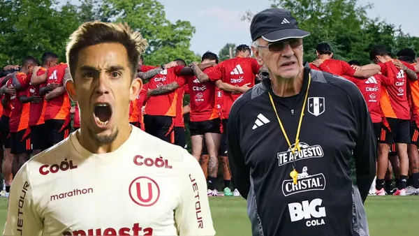 Jorge Fossati en la Bicolor y Martín Pérez Guedes gritando (Foto: Selección Peruana)