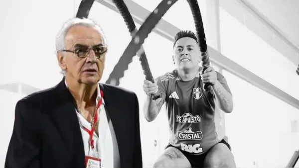 Jorge Fossati observando el entrenamiento de Christian Cueva en Videna