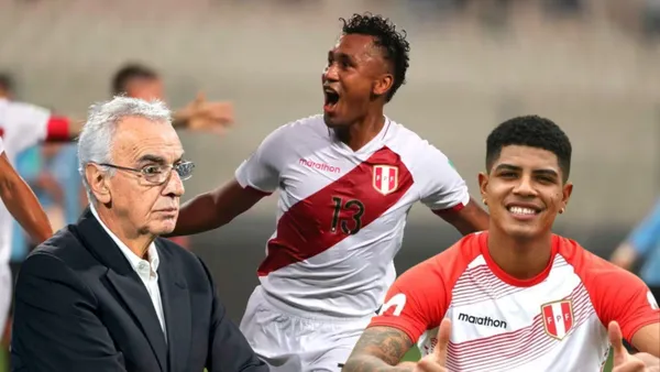 Jorge Fossati, Renato Tapia y Wilder Cartagena (Foto: Infobae)