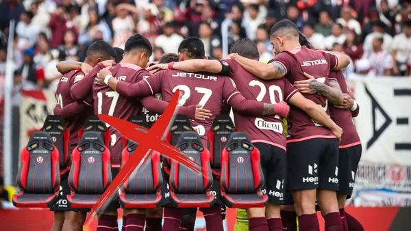 Los jugadores de Universitario de Deportes reunidos en un campo de juego