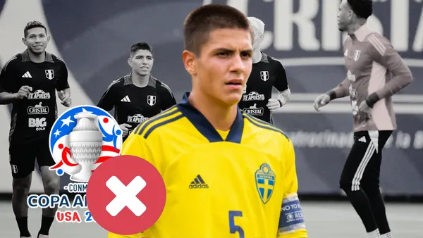 Matteo Pérez con la camiseta de Suecia y la Bicolor entrenando (Foto: FPF)