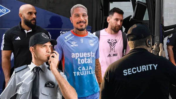 Paolo Guerrero al mismo estilo de Lionel Messi tiene sus guardaespaldas