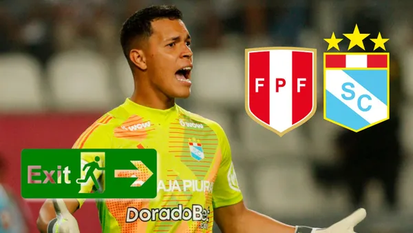 Renato Solís vistiendo la camiseta de Sporting Cristal en la Liga 1