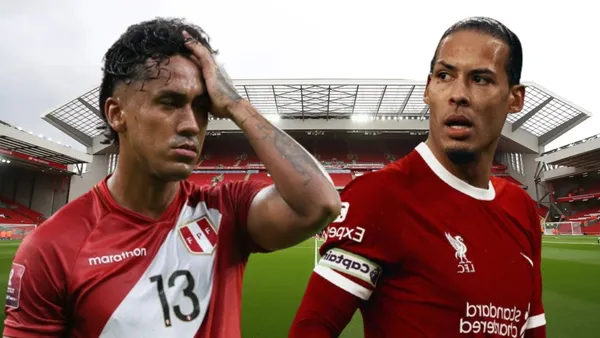 Renato Tapia con la camiseta de Perú y Virgil Van Dijk con la camiseta de Liverpool