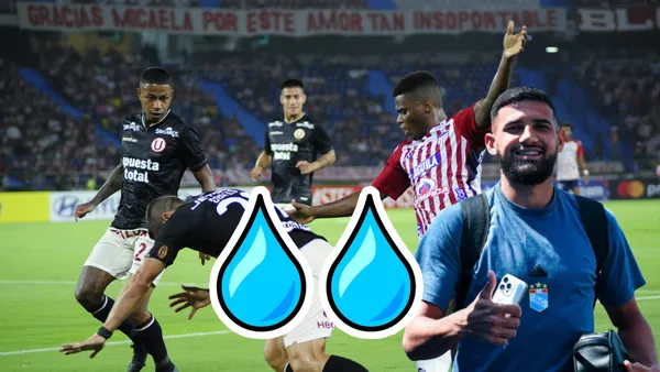 Una acción de juego en el Junior vs U ante la atenta mirada de Ignacio Da Silva