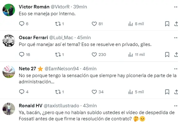 Los hinchas nada contentos con el accionar de la U