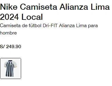 Camiseta de Alianza Lima costo