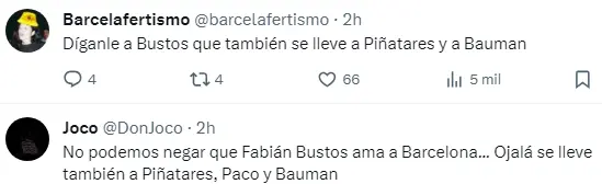 Comentarios de hinchas de Barcelona