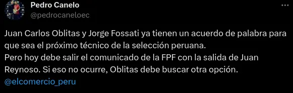 La condición de Fossati para llegar a la Bicolor