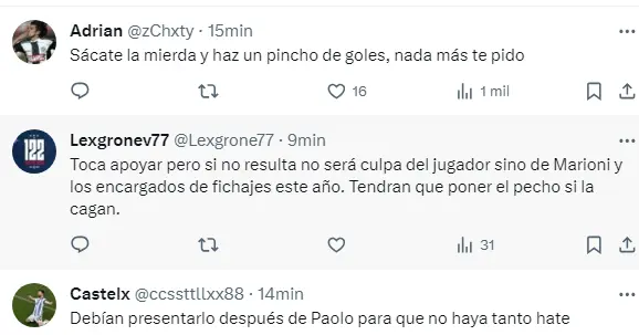 Los comentarios en Alianza Lima