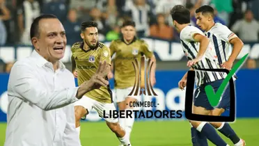 Alejandro Restrepo dando indicaciones y de fondo una jugada del duelo entre Alianza vs Colo Colo