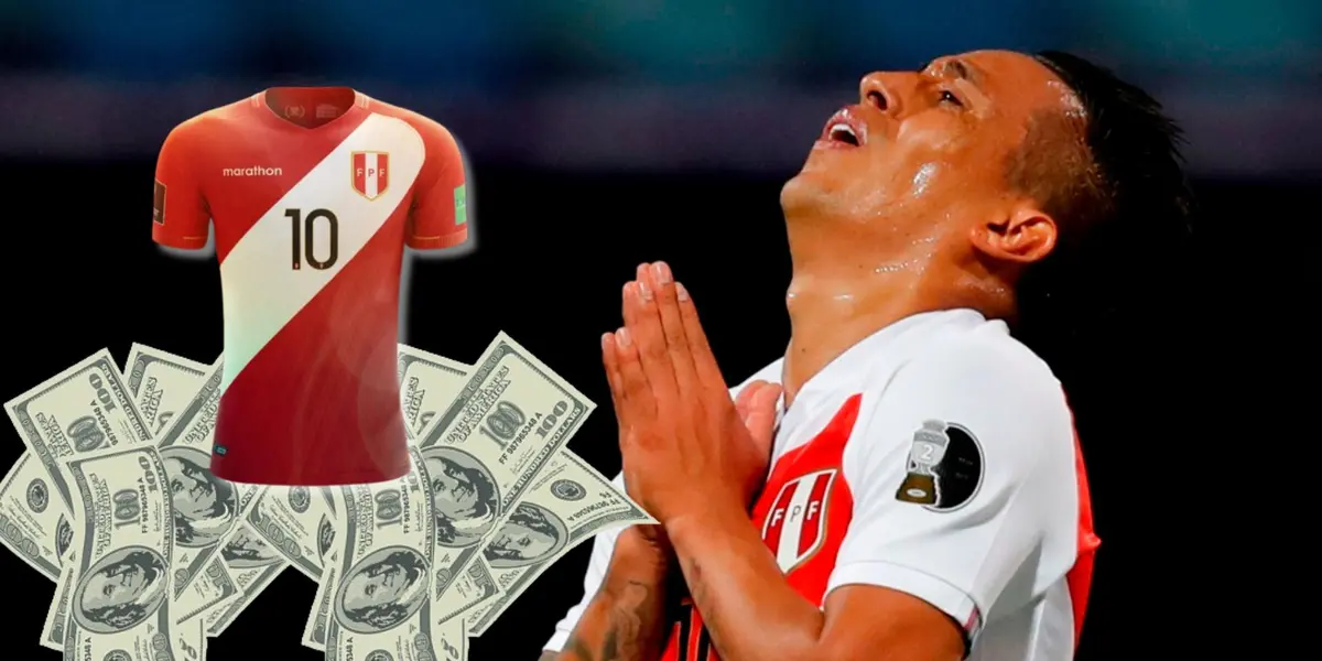 Christian Cueva sufriendo con la camiseta de la Selección Peruana