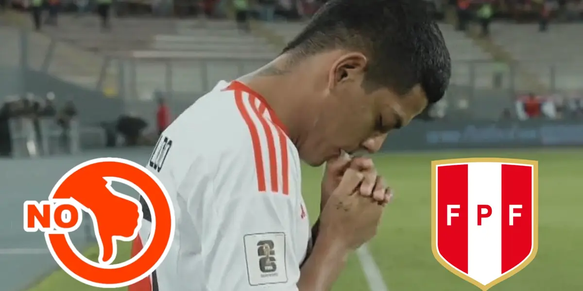 Joao Grimaldo rezando antes de jugar con Perú 