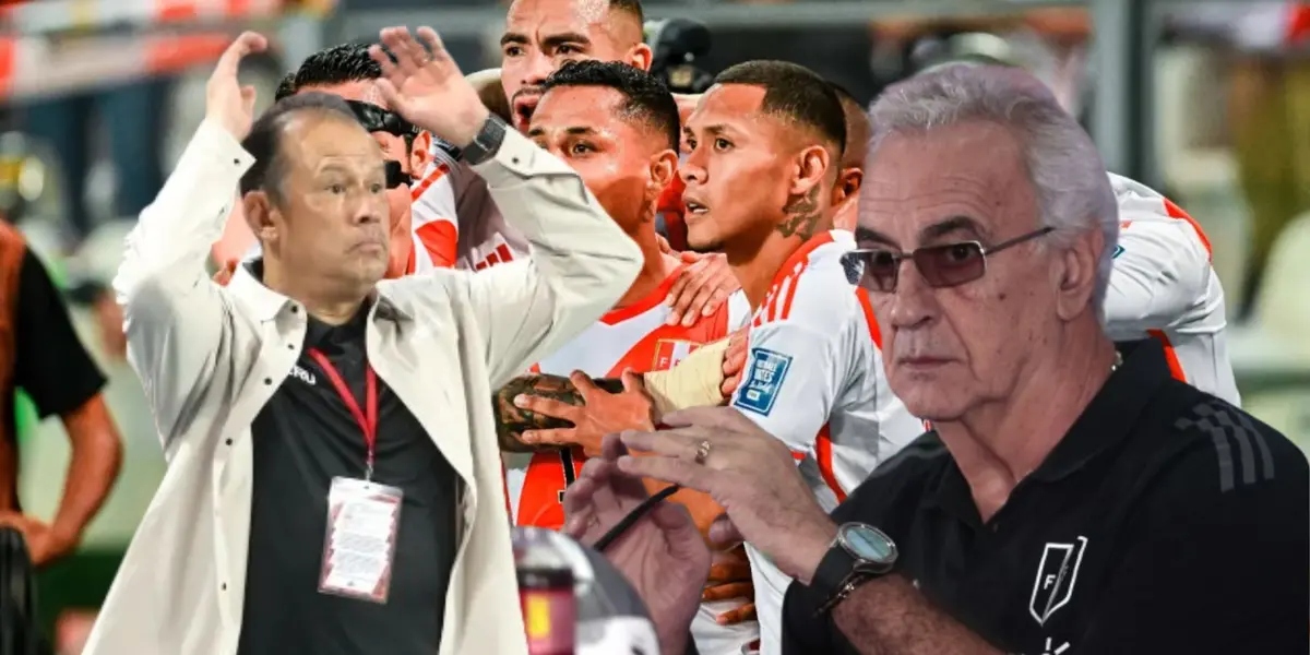 Juan Reynoso, Jorge Fossati y jugadores de la Selección Peruana