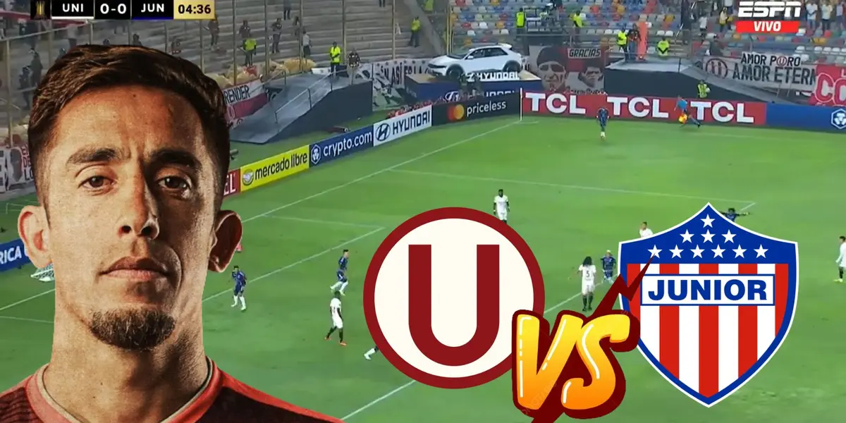 La acción del primer gol de Junior en el duelo vs Universitario en el Estadio Monumental