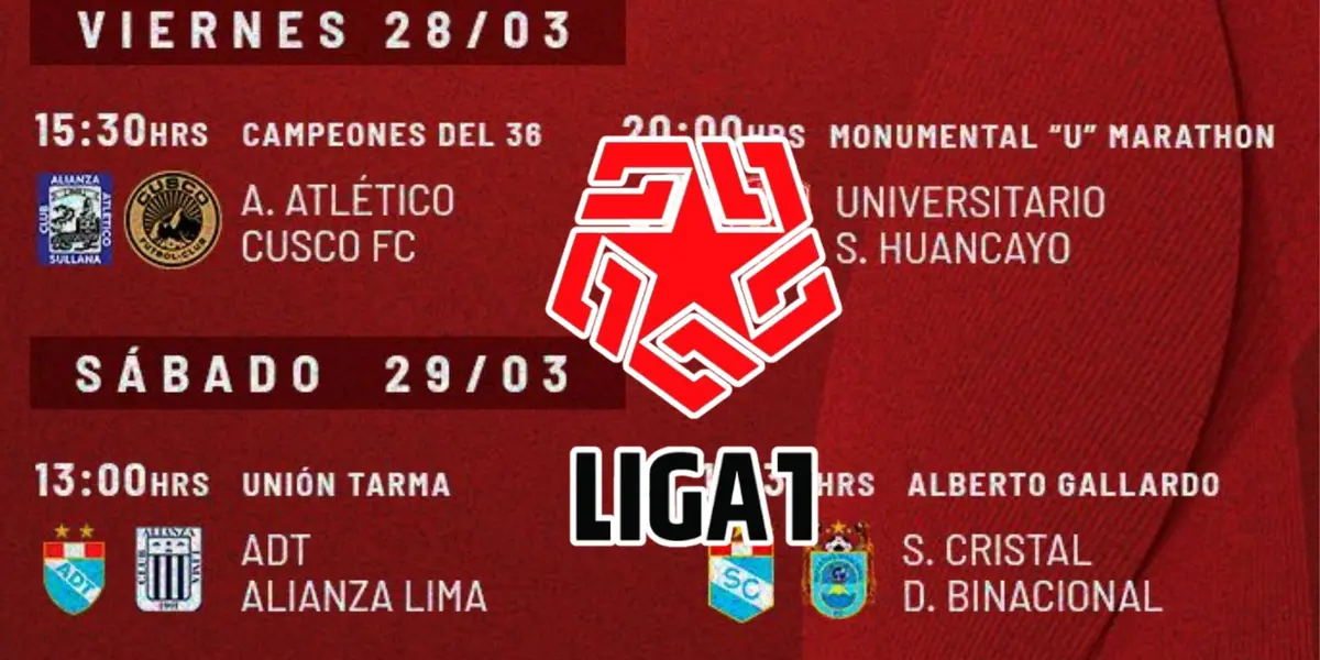 Volviendo al torneo local, así se jugará la Fecha 6 del Torneo Apertura de la Liga 1