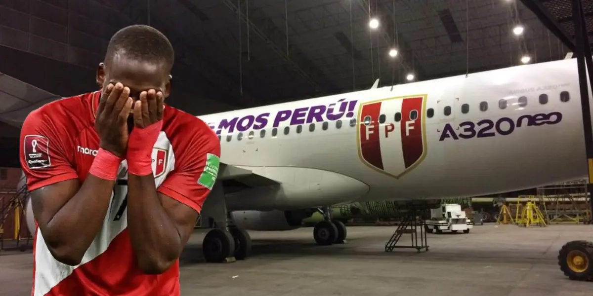 Luis Advíncula llorando y el avión de la Selección Peruana 
