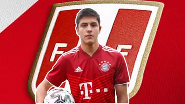 Matteo Pérez con la camiseta del Bayern Múnich