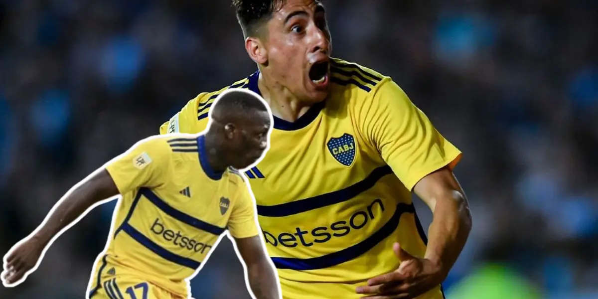 Merentiel celebrando gol y Luis Advíncula mirando para adelante