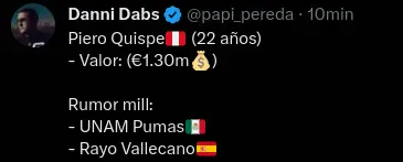 Piero Quispe puede ir a España