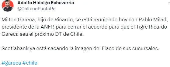 Gareca cerca de Chile
