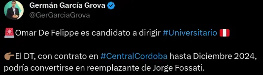 Omar De Felippe interesa en la U
