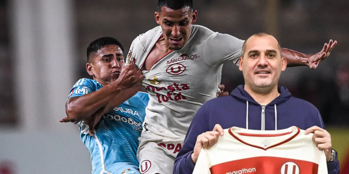 Adinolfi con la camiseta de la U y Valera peleando con Chávez (Foto: Liga 1)