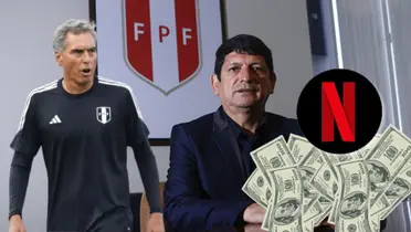 Agustín Lozano en su oficina de Videna y Chemo del Solar con ropa de entrenamiento