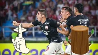 Aldo Corzo celebrando su gol de hoy vs Junior en Barranquilla