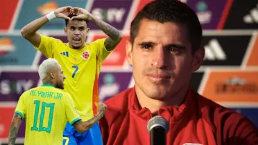 Aldo Corzo - Neymar - Luiz Díaz (Foto: FPF)