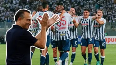 Alejandro Restrepo aplaude, mientras en Alianza Lima celebran