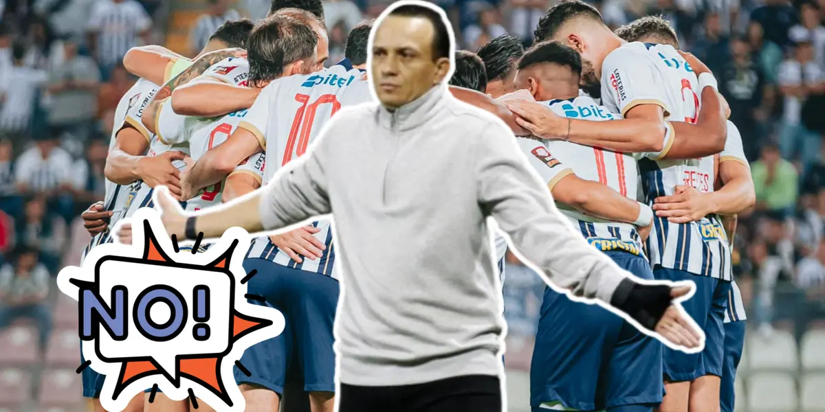 Alejandro Restrepo con los brazos estirados (Foto: Alianza Lima)