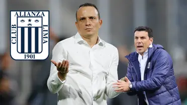 Alejandro Restrepo con un gesto de duda, mientras Mauricio Larriera aplaudiendo