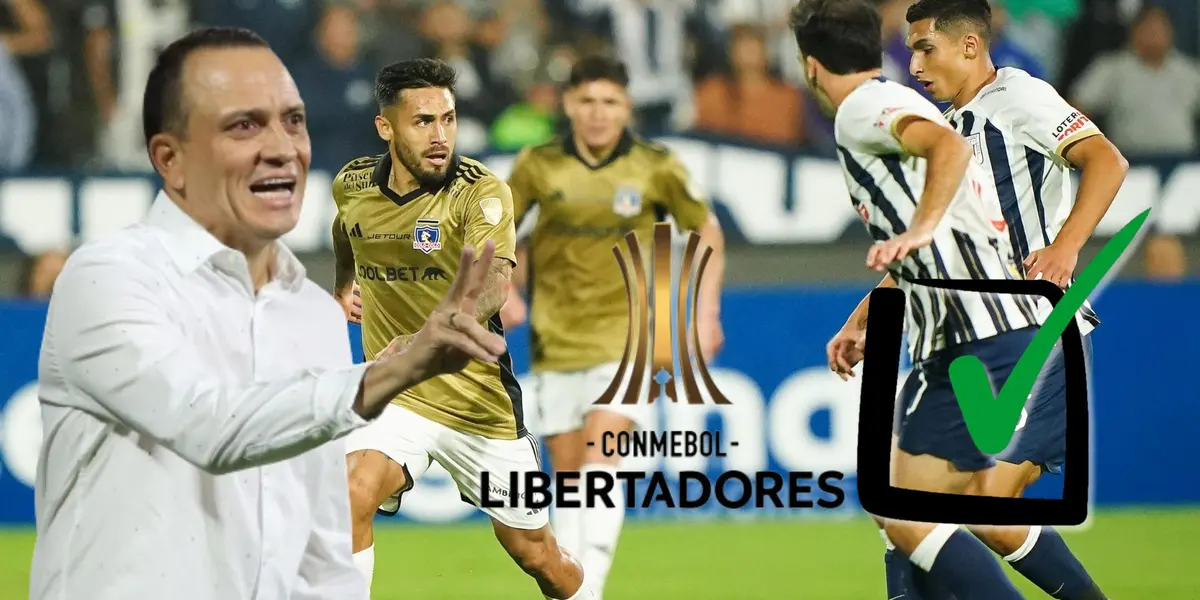 Alejandro Restrepo dando indicaciones y de fondo una jugada del duelo entre Alianza vs Colo Colo