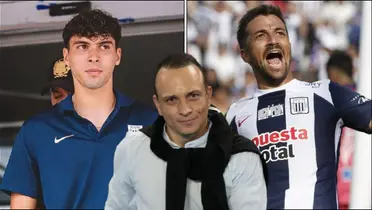 Alejandro Restrepo feliz, Franco Zanelatto serio y Gabriel Costa gritando gol 